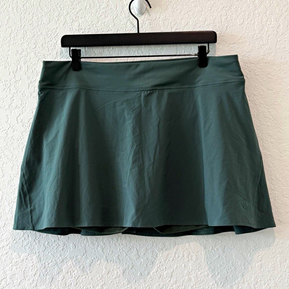 lululemon Crater Blue High-Rise Tennis Skort 14 Pull-On Pockets Stretch